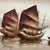 Vintage Painting of Mixed Media Chinese Junk Boats by Paul Wong Framed For Sale - Image 4 of 12