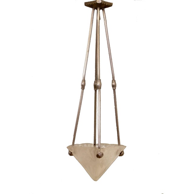 Art Deco French Pendant Lamp by David Gueron for Verrerie Dart Degué, 1920s For Sale - Image 12 of 12
