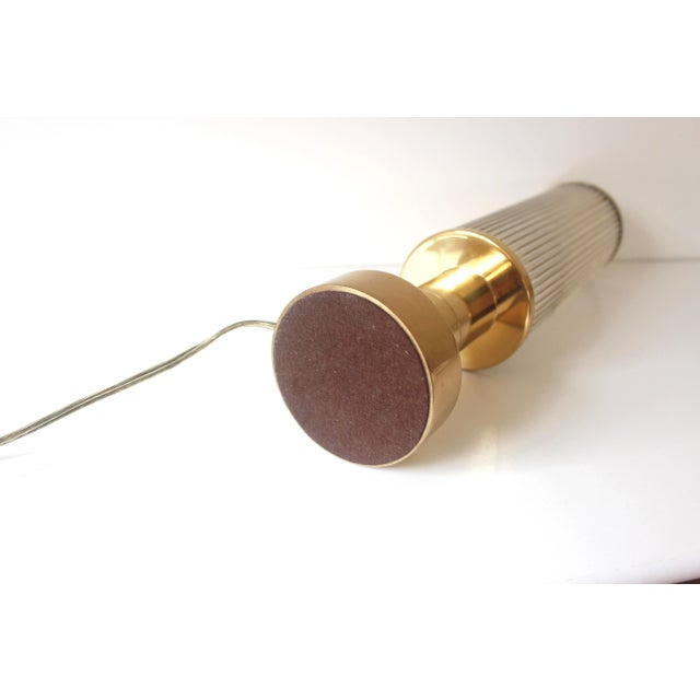 Vintage Art Deco Table Lamp Glass Rods Brass Dimmer Switch For Sale - Image 9 of 10