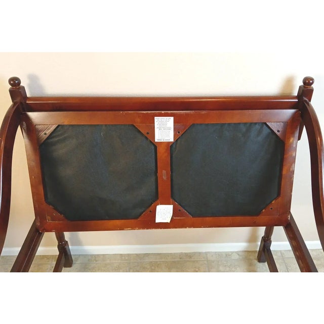 Antique Inspired Spindle Back Cherrywood Hall Bench With Removable Upholstered Seat. For Sale In Palm Springs - Image 6 of 10