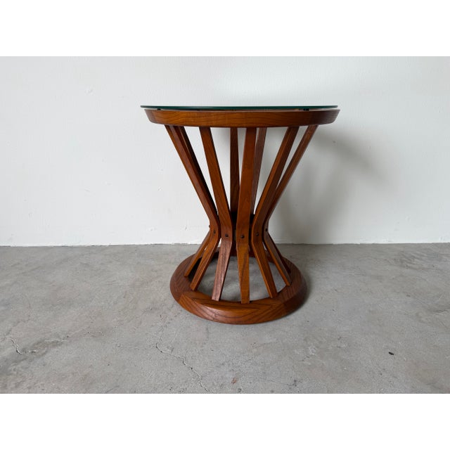 Elegant mid-century modern side table designed by Edward Wormley for Dunbar Furniture. This sculptural “Sheaf of Wheat”...