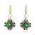 Modern 0.32 Carat Rose Cut Diamond Emerald Ruby Gold Earrings, Pair For Sale - Image 3 of 9