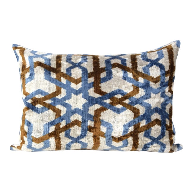 Contemporary Mineral & Walnut Wash Velvet Pillow For Sale