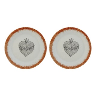 Broken Heart Dessert Plates by Lithian Ricci, Set of 2 For Sale