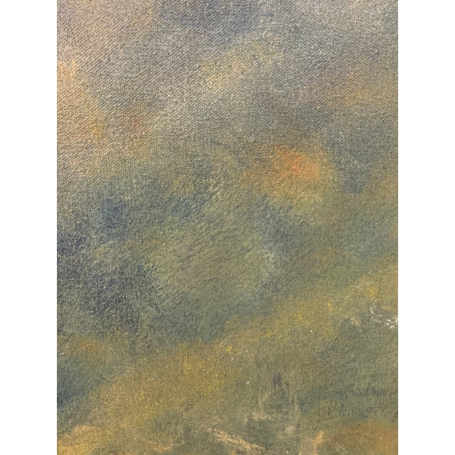 Wood Figurative Oil on Canvas Painting of Farmer Woman by Well, Signed & Framed For Sale - Image 7 of 13