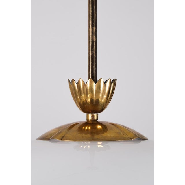 Glass and Brass Pendant attributed to Böhlmarks, Sweden, 1940s For Sale - Image 4 of 9