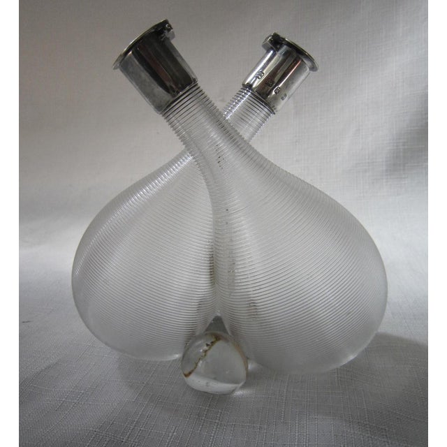 1900 - 1909 1900's Threaded Glass Edwardian Cruet Set For Sale - Image 5 of 5