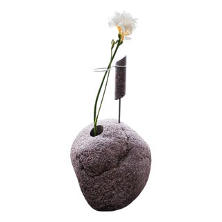 The Sitter Purple Granite Found Flower Vessel by Studio Do For Sale