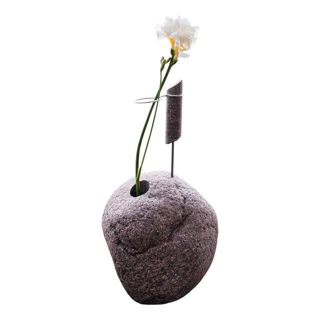 The Sitter Purple Granite Found Flower Vessel by Studio Do For Sale