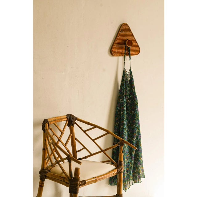 2020s 1970s Modern Rattan Wall Coat Hook For Sale - Image 5 of 9