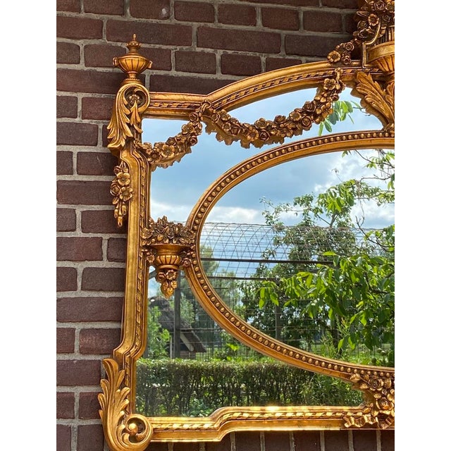 1980s Italian Baroque Gold Beech Mirror Wall 1pc For Sale - Image 11 of 12
