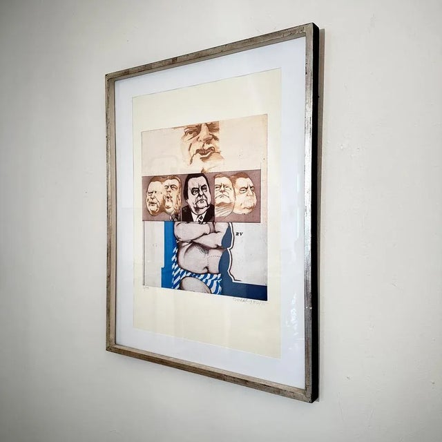 Franz Josef Strauß, Composition, Color Lithograph, 1972, Framed For Sale - Image 9 of 9