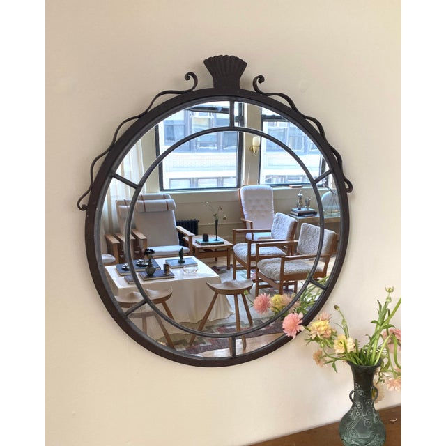 Metal Vintage Wrought Iron Mirror For Sale - Image 7 of 7