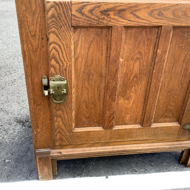 Antique White Clad Top Load Ice Box For Sale - Image 9 of 12