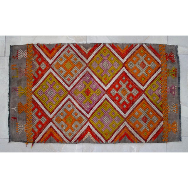 Hand-Made Braided Turkish Small Rug Jajim Kilim - 1′7″ × 2′8″ For Sale - Image 4 of 7