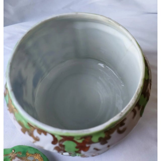 Late 19th Century Nippon Jade and Gold Porcelain Biscuit Jar For Sale In Atlanta - Image 6 of 12