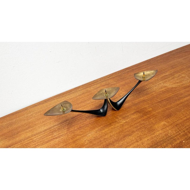 Black Mid-Century German Metal Candleholder by Klaus Ullrich for Faber & Schumacher, 1950s For Sale - Image 8 of 18