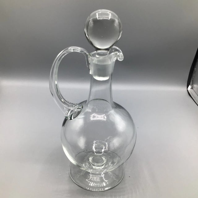 Edwardian Style Decanter With Stopper Hand Blown Romanian For Sale - Image 13 of 13