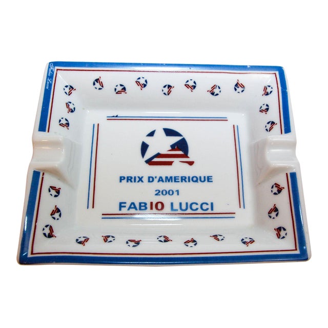 Porcelain Dish Catchall "Prix D'Amérique 2001 Fabio Lucci" France For Sale