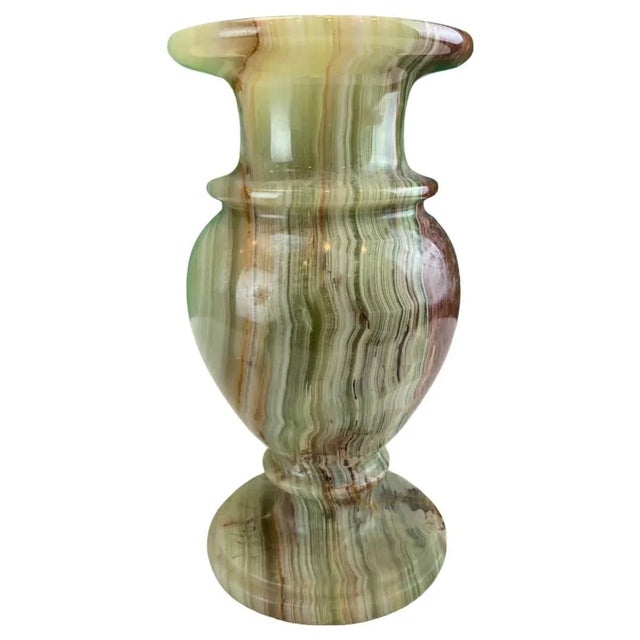 Brown Contemporary Transitional Medium Honey Marble Vase For Sale - Image 8 of 8
