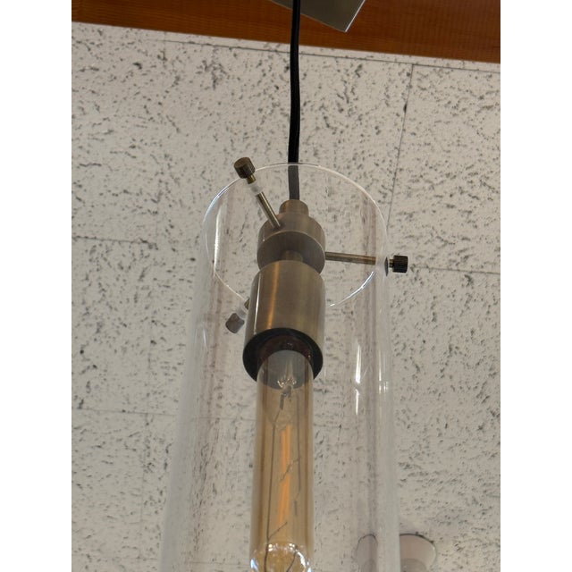 Brass Arcadia Collection Cylindrical Pendant Light For Sale - Image 8 of 12