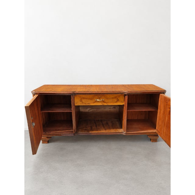 Wood Italian Art Deco Walnut Burl Sideboard, 1930s For Sale - Image 7 of 11