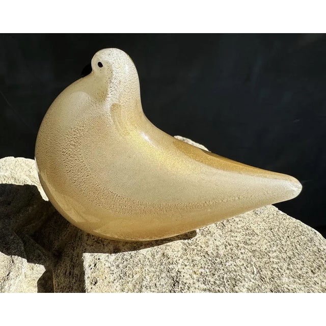 Glass Venice Pigeon Figurine in Golden Glass from Barovier & Toso, 1950s For Sale - Image 7 of 18