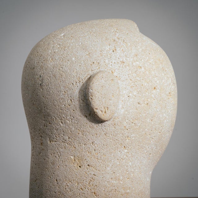 Modernist Male Head Sculpture, 1970s, Sandstone For Sale - Image 10 of 17