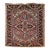 Vintage Persian Heriz Serapi Area Rug, Handwoven Geometric Pattern, Brick Red & Ivory, 4’ X 4’ For Sale