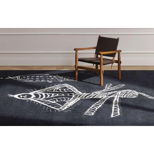 Graffiti Rug in Hand-Knotted Natural Fiber by Charlotte Perriand For Sale - Image 10 of 11