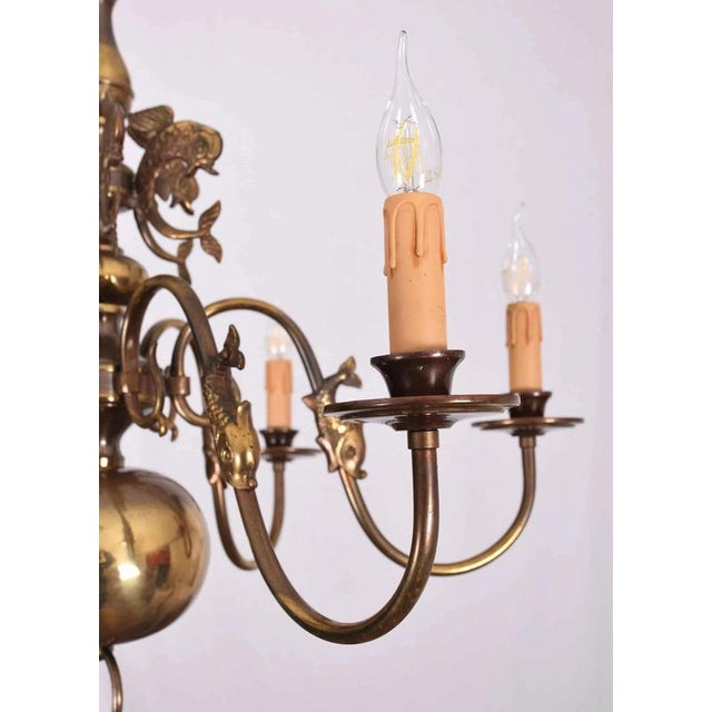 Antique Chandelier with Fish Motif For Sale - Image 3 of 5