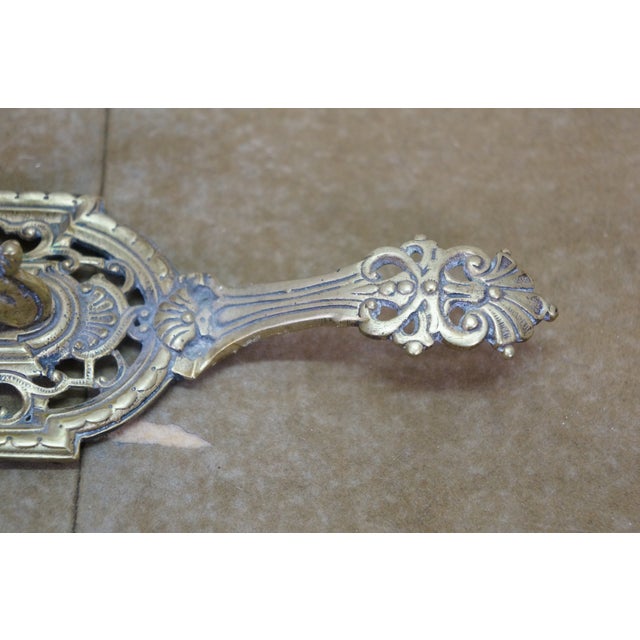 Vintage Brass Griffin Dragon Sphynx Hurricane Candle Holder Chamberstick 7" For Sale - Image 9 of 14