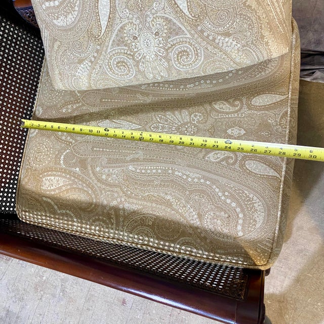 Vintage Cane Side Lounge Chair Upholstered For Sale - Image 16 of 18
