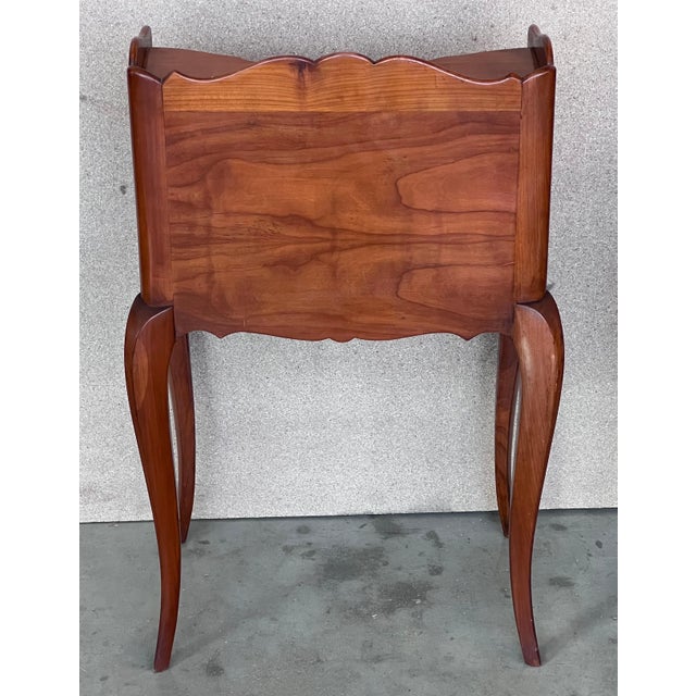 Early 20th Century Pair of French Nightstands Tables with Drawer and Open Shelf For Sale - Image 11 of 18