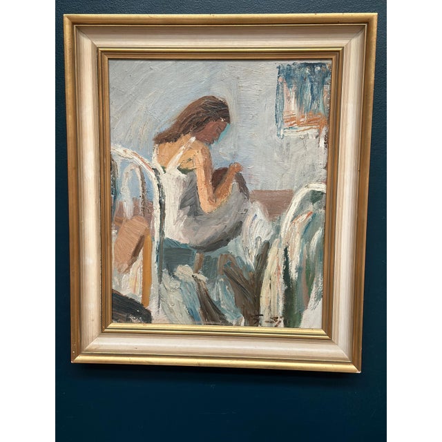 Gustaf Sjöö, Portrait of a Woman, 1950s, Oil on Panel, Framed For Sale - Image 8 of 18