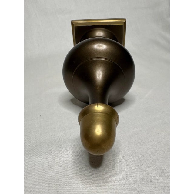 Neoclassical Mixed Metal Bronze Finish & Brass Finial For Sale - Image 9 of 11
