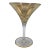 8 Gold Striped Hand Crafted Martini Glasses-Set of 8 For Sale