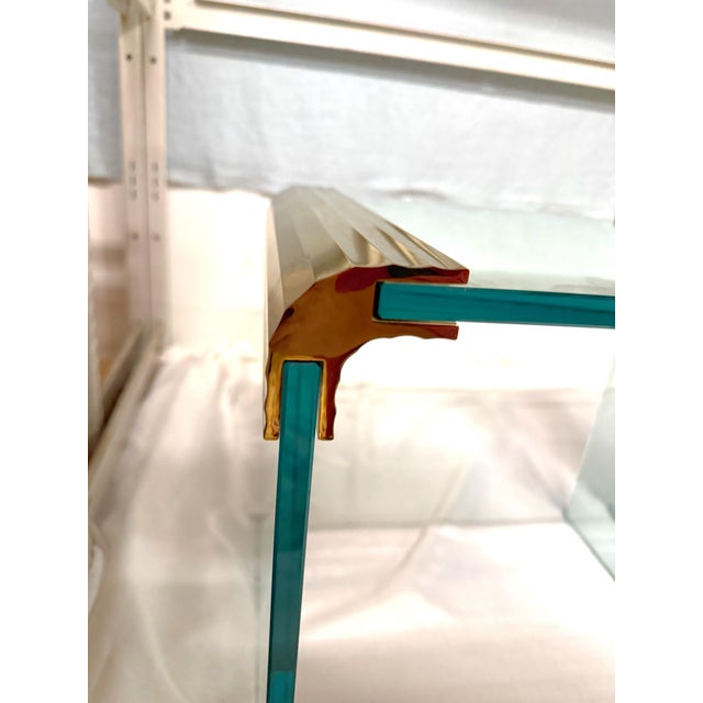 Pair of 1970s Leon Rosen for Pace Brass Mounted Cube Side/ Drinks Tables For Sale In Charleston - Image 6 of 9