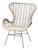 Vintage Rattan and Metal Armchair, 1960s For Sale
