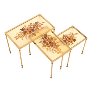 Brass Nesting Tables, Set of 3 For Sale