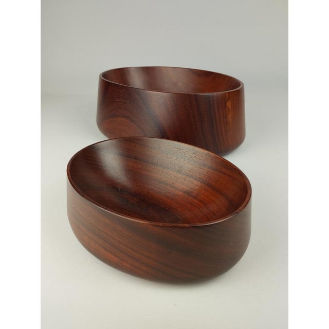 Mid-Century Bowls with Cutlery from Padouk, 1960, Set of 5 For Sale - Image 5 of 16