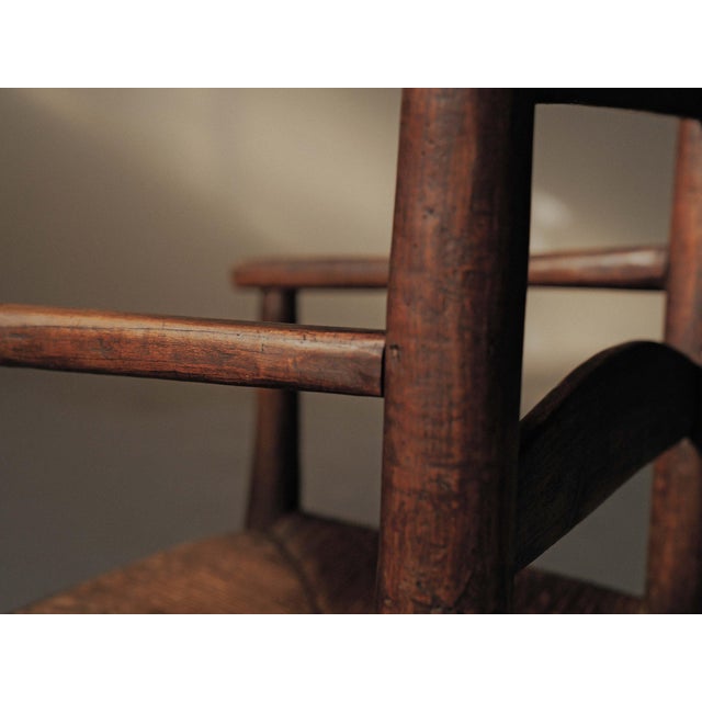 19th Century Folk French Armchair in Wood and Rush, 1890s For Sale - Image 11 of 17