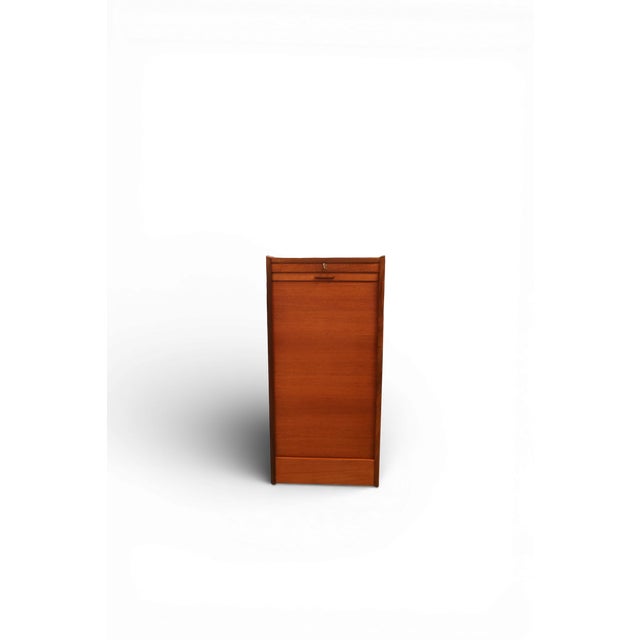 1970s Danish Teak Filing Cabinet with Louvered Door, 1960s For Sale - Image 5 of 14