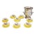 1930s Yellow Aynsely England Pagoda Pattern Tea Cups & Saucers Set- 16 Pieces For Sale