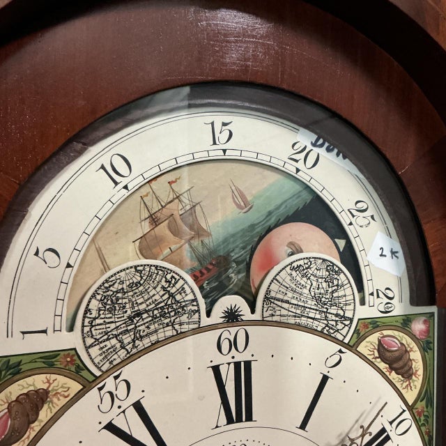 Georgian Mahogany Cased Rolling Moon Clock, 1800 For Sale - Image 3 of 7