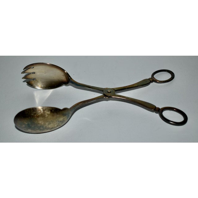 Vintage Silverplate Traditional Style Tongs For Sale - Image 11 of 11