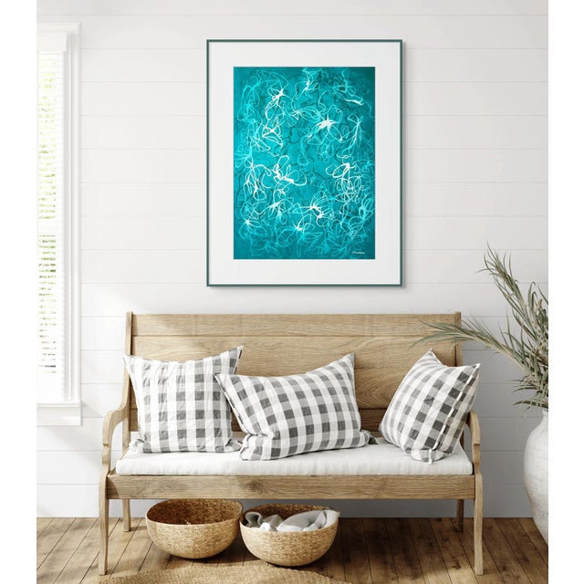 Aqua Chiffon No. 1 is an original acrylic painting on paper by contemporary artist Sara Richardson. Part of the Chiffon...
