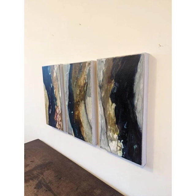 2010 Contemporary Triptych "Transference" Swedish Abstract Acrylic Paintings Set of 3, Framed For Sale - Image 4 of 12