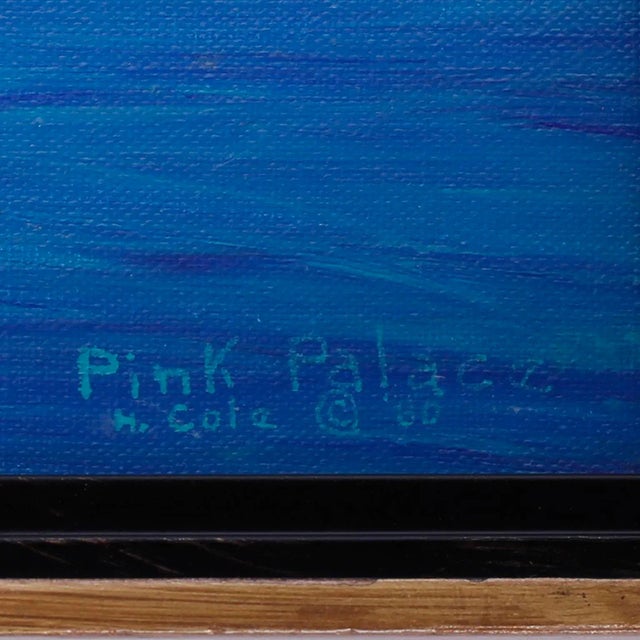 Cornflower Blue India Painting of a Hindu Temple For Sale - Image 8 of 10