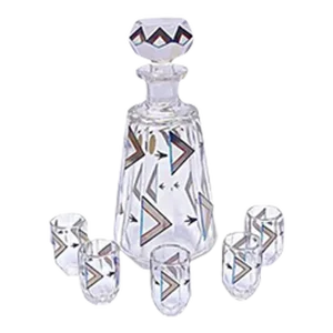 Art Deco Czech Crystal Liquor Set - Set of 6